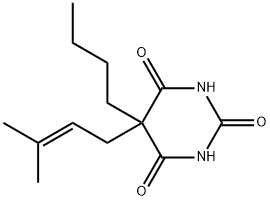 5-Butyl-5-(3-methyl-2-butenyl)-2,4,6(1H,3H,5H)-pyrimidinetrione 结构式
