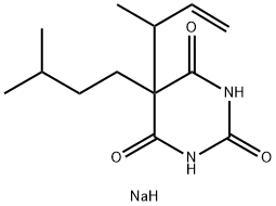 5-Isopentyl-5-(1-methyl-2-propenyl)-2-sodiooxy-4,6(1H,5H)-pyrimidinedione 结构式