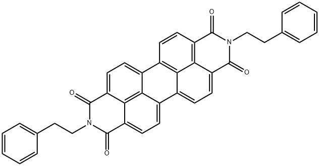 2,9-二(2-苯乙基)蒽并[2,1,9-DEF:6,5,10-D’E’F’]二异喹啉-1,3,8,10(2H,9H)-四酮 结构式