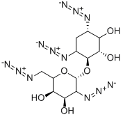 1,3-二叠氮基-1,2,3-三脱氧-4-O-(2,6-二叠氮基-2,6-二脱氧-ALPHA-D-吡喃葡萄糖基)-D-MYO-肌醇 结构式
