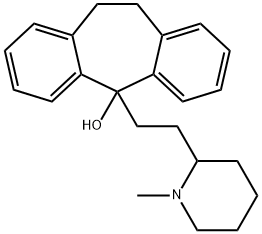 10,11-Dihydro-5-[2-(1-methyl-2-piperidyl)ethyl]-5H-dibenzo[a,d]cyclohepten-5-ol 结构式