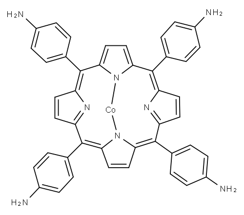 (SP-4-1)-[[4,4',4',4'''-(21H,23H-卟吩-5,10,15,20-四基-ΚN21,ΚN22,ΚN23,ΚN24)四[苯氨基]](2-)钴 结构式