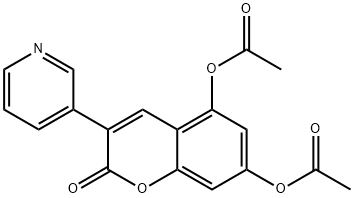 5,7-Diacetoxy-3-(3-pyridyl)-2H-1-benzopyran-2-one 结构式