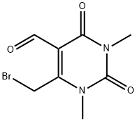 6-(BROMOMETHYL)-1,3-DIMETHYL-2,4-DIOXO-1,2,3,4-TETRAHYDROPYRIMIDINE-5-CARBALDEHYDE 结构式