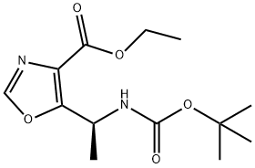 5-[(1S)-1-[[(叔丁氧羰基)氨基]乙基]-4-恶唑羧酸乙酯 结构式