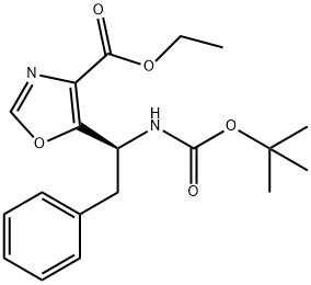 (S)-ETHYL 5-(1-(BOC-AMINO)-2-PHENYLETHYL)OXAZOLE-4-CARBOXYLATE
 结构式