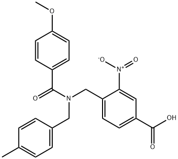 4-{[(4-METHOXY-BENZOYL)-(4-METHYL-BENZYL)-AMINO]-METHYL}-3-NITRO-BENZOIC ACID
 结构式