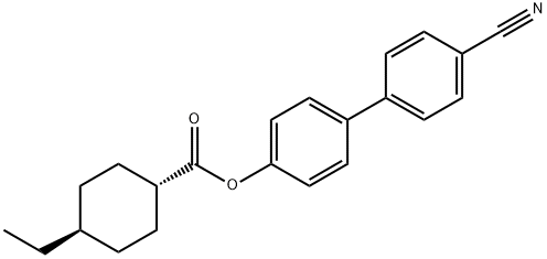 反-4-乙基环己基甲酸-4'-氰基-1,1'-联苯-4-酯 结构式