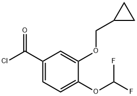 3-(环丙基甲氧基)-4-(二氟甲氧基)苯甲酰氯 结构式