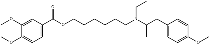 Phenethylamine, N-ethyl-N-(6-hydroxyhexyl)-4-methoxy-alpha-methyl-, 3, 4- dimethoxybenzoate (ester) 结构式