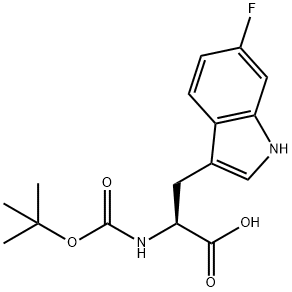 BOC-6-氟-DL-色氨酸 结构式