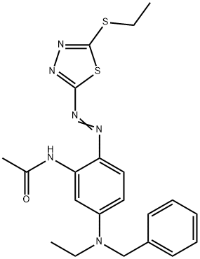 N-[5-[ethyl(phenylmethyl)amino]-2-[[5-(ethylthio)-1,3,4-thiadiazol-2-yl]azo]phenyl]acetamide 结构式