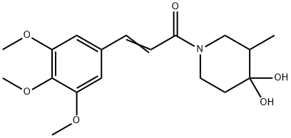 4,4-Dihydroxy-3-methyl-1-[3-(3,4,5-trimethoxyphenyl)propenoyl]piperidine 结构式