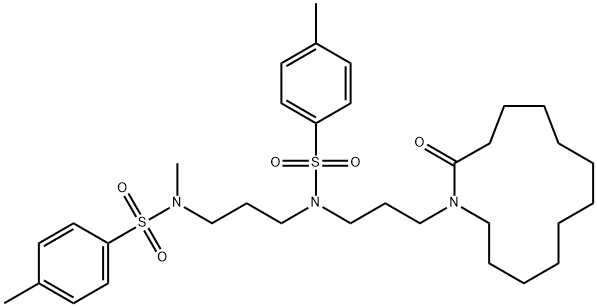 N,4-Dimethyl-N-[3-[[(4-methylphenyl)sulfonyl][3-(2-oxoazacyclotridecan-1-yl)propyl]amino]propyl]benzenesulfonamide 结构式