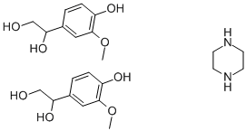 4-羟基-3-甲氧基苯基乙二醇半哌嗪盐 结构式