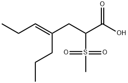 (E)-2-(Methylsulfonyl)-4-propyl-4-heptenoic acid 结构式