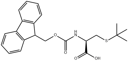 N-(9-芴甲氧羰基)-S-叔丁基-L-半胱氨酸 结构式