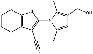 4,5,6,7-TETRAHYDRO-2-[3-(HYDROXYMETHYL)-2,5-DIMETHYL-1H-PYRROL-1-YL]-BENZO[B]THIOPHENE-3-CARBONITRILE 结构式