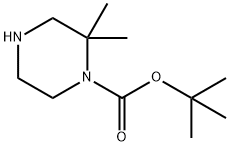 1-BOC-2,2-二甲基哌嗪 结构式