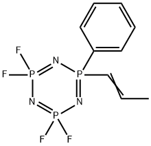 2-(1-Propenyl)-2-(phenyl)tetrafluorocyclotriphosphazene 结构式