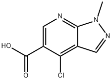 4-氯-1-甲基-1H-吡唑并[3,4-B]吡啶-5-羧酸 结构式