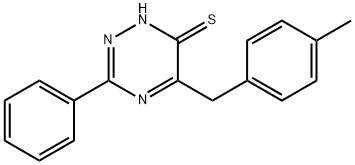 1,2,4-Triazine-6(1H)-thione, 5-[(4-methylphenyl)methyl]-3-phenyl- 结构式