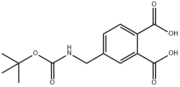 4-(((叔丁氧基羰基)氨基)甲基)邻苯二甲酸 结构式