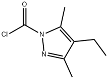 1H-Pyrazole-1-carbonyl chloride, 4-ethyl-3,5-dimethyl- (9CI) 结构式