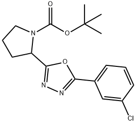 (S)-tert-Butyl 2-(5-(3-cyanophenyl)-1,3,4-oxadiazol-2-yl)pyrrolidine-1-carboxylate 结构式