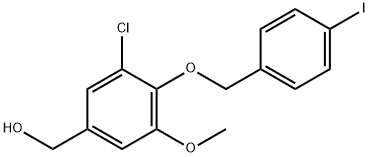 3-CHLORO-4-[(4-IODOPHENYL)METHOXY]-5-METHOXY-BENZENEMETHANOL 结构式