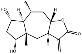 (3aR)-3a,4,4a,5,6,7,7aα,8,9,9aβ-Decahydro-5α,7α-dihydroxy-4aβ,8α-dimethyl-3-methyleneazuleno[6,5-b]furan-2(3H)-one 结构式