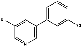 3-溴-5-(3-氯苯)吡啶 结构式