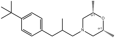 顺-4-叔丁基苯基(-2-甲基丙基)-2,6-二甲基吗啉 结构式