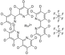 三(2,2′-联吡啶-D8) 六氟磷酸钌(II) 结构式