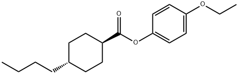 反-4-丁基环己烷甲酸对乙氧基苯酚酯 结构式