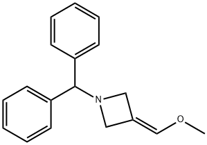 1-二苯甲基-3-(甲氧基亚甲基)氮杂环丁烷 结构式