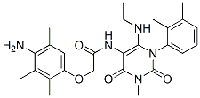 Acetamide,  2-(4-amino-2,3,5-trimethylphenoxy)-N-[1-(2,3-dimethylphenyl)-6-(ethylamino)-1,2,3,4-tetrahydro-3-methyl-2,4-dioxo-5-pyrimidinyl]- 结构式