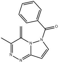 6-Benzoyl-4,6-dihydro-3-methyl-4-methylenepyrazolo[5,1-c][1,2,4]triazine 结构式