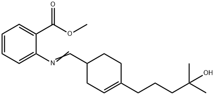 2-[[4-(4-羟基-4-甲基戊基-3-环己烯-1-基)亚甲基]氨基]苯甲酸甲酯 结构式