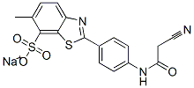 2-[4-(2-氰基乙酰氨基)苯基]-6-甲基-7-苯并噻唑磺酸单钠盐 结构式