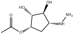 1,2,3-Cyclopentanetriol,4-hydrazino-,1-acetate,(1S,2S,3S,4R)-(9CI) 结构式