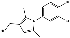 1-(4-BROMO-3-CHLOROPHENYL)-2,5-DIMETHYL-1H-PYRROLE-3-METHANOL 结构式