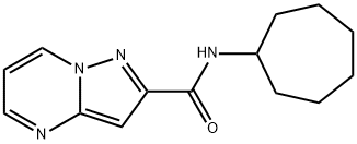 Pyrazolo[1,5-a]pyrimidine-2-carboxamide, N-cycloheptyl- (9CI) 结构式