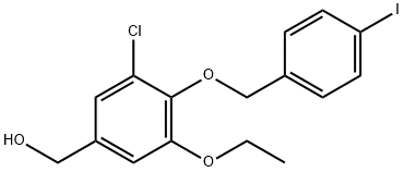 3-CHLORO-5-ETHOXY-4-[(4-IODOPHENYL)METHOXY]-BENZENEMETHANOL 结构式