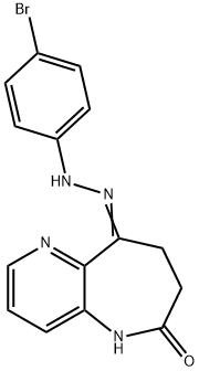 7,8-Dihydro-9-[2-(4-bromophenyl)hydrazone]-5H-pyrido[3,2-b]azepine-6,9-dione 结构式