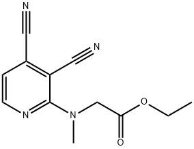 Glycine,  N-(3,4-dicyano-2-pyridinyl)-N-methyl-,  ethyl  ester 结构式