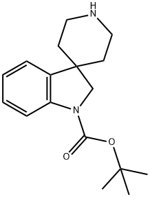 螺[吲哚啉-3,4'-哌啶]-1-甲酸叔丁酯 结构式
