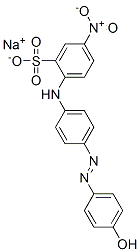 sodium 2-[[4-[(4-hydroxyphenyl)azo]phenyl]amino]-5-nitrobenzenesulphonate 结构式
