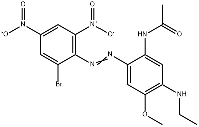 N-[2-[(2-溴-4,6-二硝基苯基)偶氮基]-5-乙氨基-4-甲氧基苯基]乙酰胺 结构式
