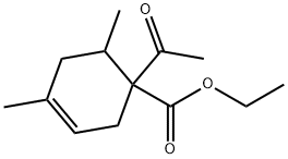 ethyl 1-acetyl-4,6-dimethylcyclohex-3-ene-1-carboxylate 结构式